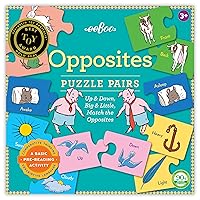 eeBoo: Opposites Puzzle Pairs, Educational Tool, Matching Images, Encourages Critical Thinking Skills in a Fun Way, Perfect for Ages 3 and up