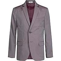 Calvin Klein Boys' Blazer Suit Jacket, 2 Single Breasted Closure, Buttoned Cuffs & Front Flap Pockets