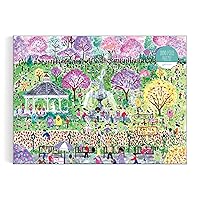 Galison Easter Egg Hunt – 1000 Piece Michael Storrings Puzzle Featuring The Spirit of Easter Festivities at A Whimsical Park