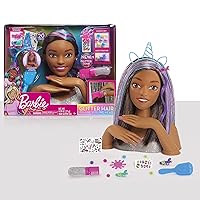 Deluxe 20-Piece Glitter and Go 12.75-inch Styling Head and Accessories – Brown Hair, Kids Toys for Ages 5 Up by Just Play