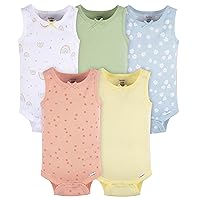 Gerber Baby Girls Multi-Pack Sleeveless Onesies Bodysuit