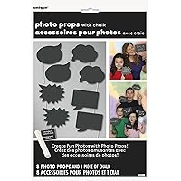 Black Chalk Photo Booth Props - (Pack of 8) - Unique Party Accessories for Fun Memories - Perfect for Weddings, Birthdays & Events