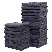 24 Pack Kitchen Dishcloths - Does Not Shed Fluff - No Odor Reusable Dish Towels, Premium Dish cloths, Super Absorbent Coral Fleece Cleaning Cloths, Nonstick Oil Washable Fast Drying (Grey)