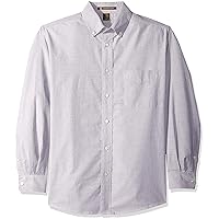 Harritton Men's Stain Release Long Sleeve Dress Shirt, Oxford Grey, 6X