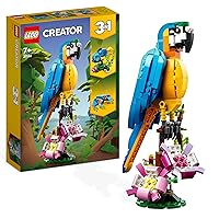 LEGO 31136 Creator 3-in-1 Exotic Parrot, Frog and Fish Jungle Animal Figures Building Toy, Creative Toy for Children 7 Years and Up