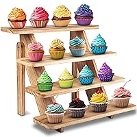 4 Tier Rustic Wooden Cupcake Cake Dessert Appetizer Catering Vendor Display Stand