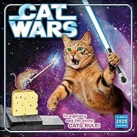 Cat Wars 2025 Wall Calendar, 16-Month Humor & Comic Calendar, 12
