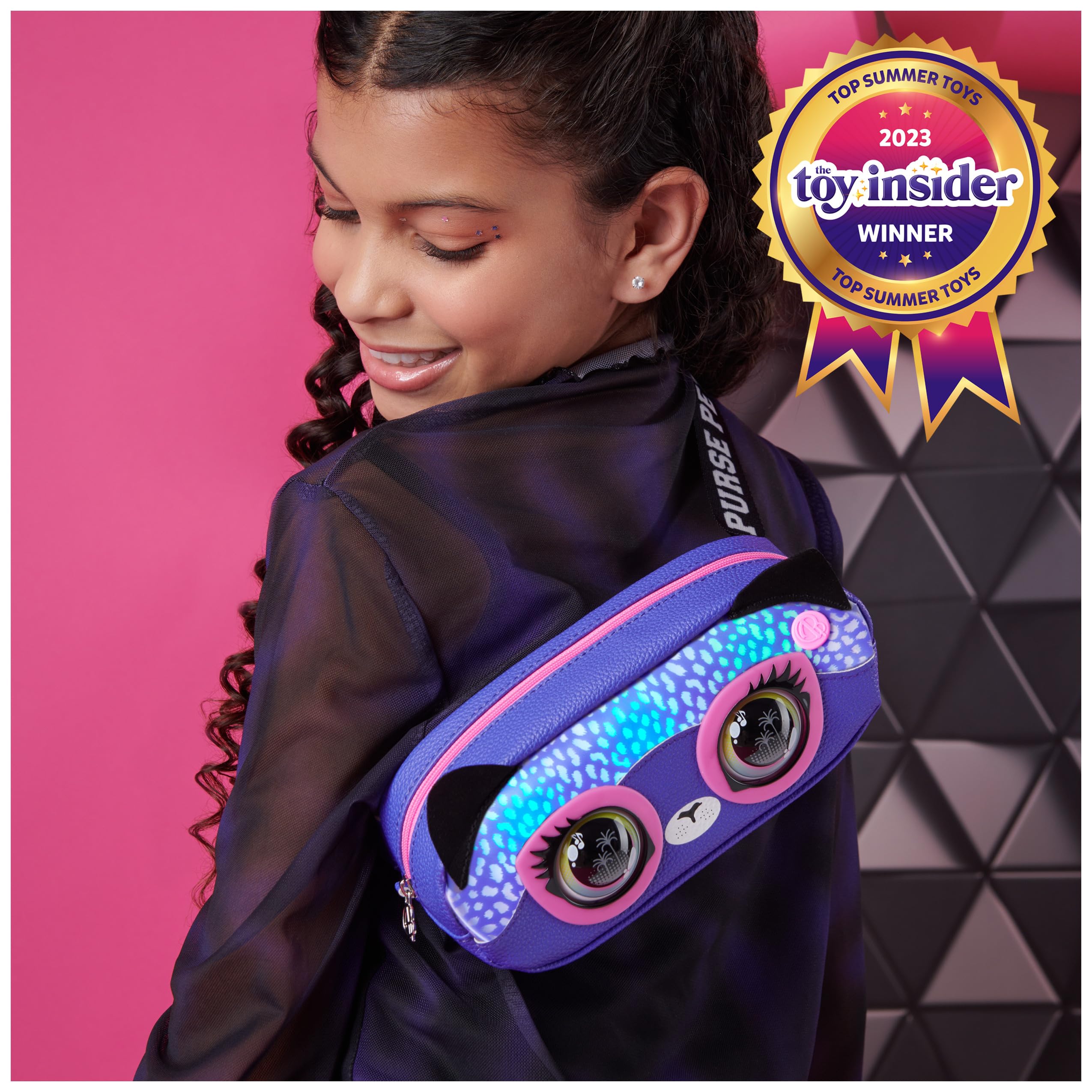 Purse Pets - Cheetah Fanny Pack - Interactive Companion Belt Bag - Interactive Animal with 30 Rainbow Reactions & Light Effects - 5 Songs to Discover - Toy for Children Ages 5+