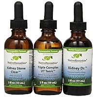 Native Remedies Kidney Stone Clear, Kidney Dr and Triple Complex UT-Tonic Combo Pack 2 fl oz