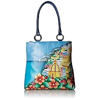 Anna by Anuschka Women's Genuine Leather Large Classic Shopper | Hand Painted Original Artwork