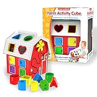 The Learning Journey - Early Learning - Farm Activity Cube - Shape Sorter for Toddlers Ages 12 Months and Up - Award Winning Toys