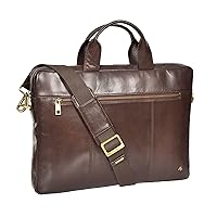 Laptop Briefcase Real Leather Business Bag Organiser Messenger Satchel Brown New - Nice, Brown, M, Briefcase