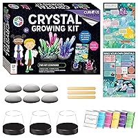 Curious Universe - Crystal Growing Science Kit - DIY Science and Geology for Kids - Make Your Own Crystals and Display Them - Granite Rocks Included - STEM Skills for Kids Aged 8 to 14