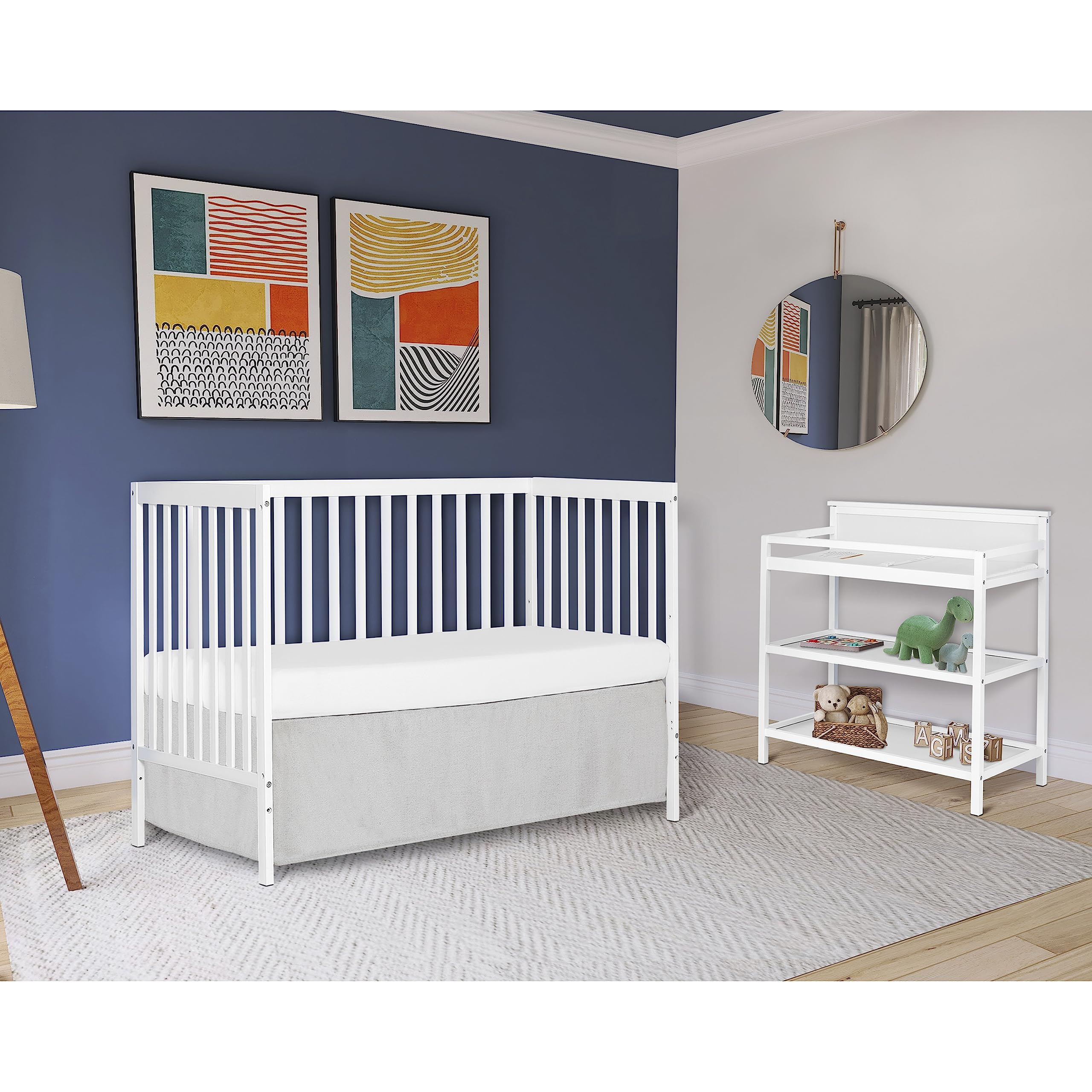 Dream On Me Synergy 5-In-1 Convertible Crib In White, Greenguard Gold Certified