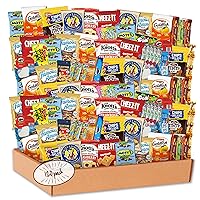 Snack Box Care Package (120 Count) candy Variety Snacks Gift Box - College Students, Military, Work or Home - Chips Cookies & Candy! shellys delight