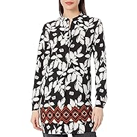 Anne Klein Women's L/S Pop-Over Blouse with Covered Placket