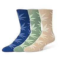 HUF Set 3 Pack Plantlife Socks - Marijuana Leaf Print
