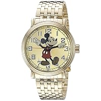 Disney Mickey Mouse Men's W002413 Mickey Mouse Analog Display Analog Quartz Gold Watch