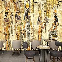 Retro Nostalgia Egyptian Characters 3D Wall Murals Wallpaper, Cement Wall Crack Large Wallpaper Mural Space, Living Room Bedroom TV Backdrop Wall Papers Home Decor,118
