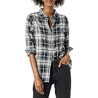 Amazon Essentials Women's Classic-Fit Long-Sleeve Lightweight Plaid Flannel Shirt