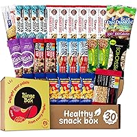 Healthy Snack Box Care Package -30 Piece Food Snack Variety Pack for, College Kids, Adults, Military, Boyfriend, Girlfriend, Office ,Birthdays, – This Healthy Snack Packs Includes a Variety of Granola Bars, Nuts & More
