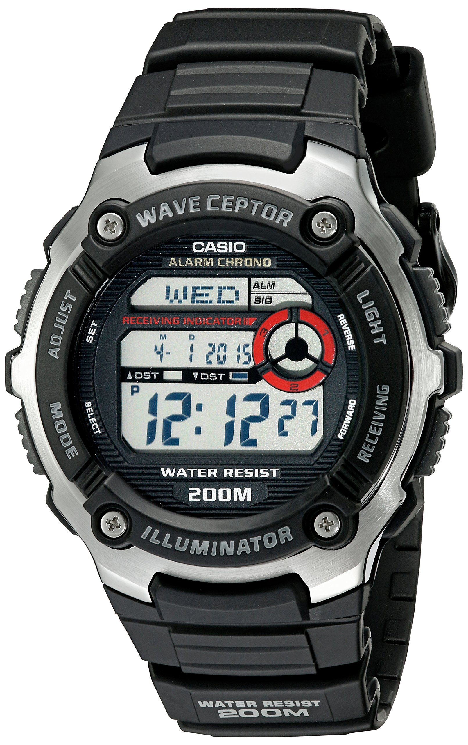 Casio EAW-WV-200A-1AV Men's WV200A-1AV Waveceptor Watch with Black Band