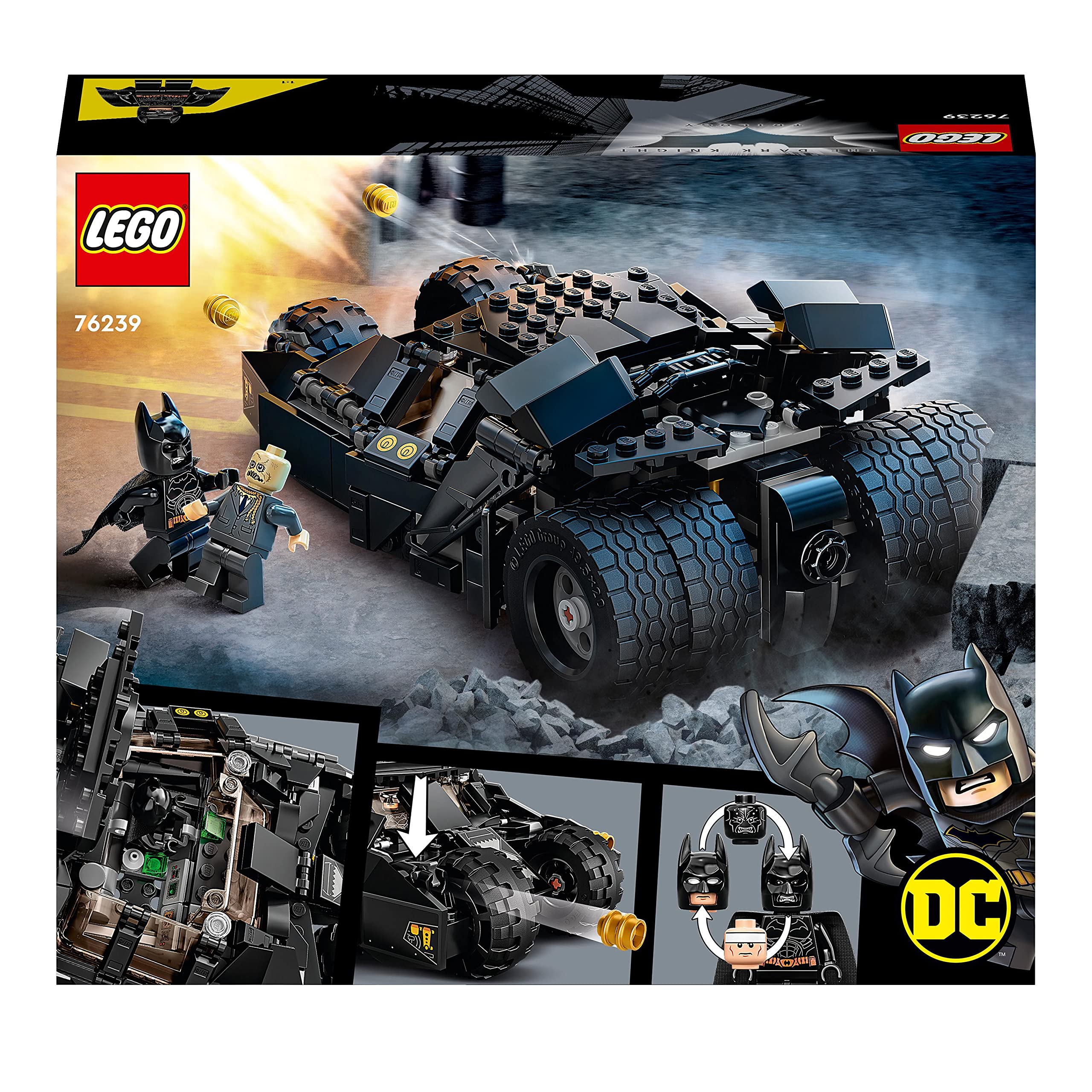 LEGO 76239 DC Batman Batmobile Tumbler: Scarecrow Showdown Toy Car with Minifigures, Batarang & Grappling Gun, Gift for Boys and Girls Age 8 Plus