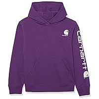 Carhartt Girls' Hoodie Fleece Pullover Sweatshirt, Crown Jewel Purple