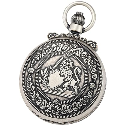 Charles-Hubert, Paris 3866-S Classic Collection Antiqued Finish Double Hunter Case Mechanical Pocket Watch