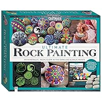 Ultimate Rock Painting Kit - DIY Rock Painting for Adults, All-in-One Kit, Neon Metallic & Glow Paints, Unique Easy-to-Follow Projects