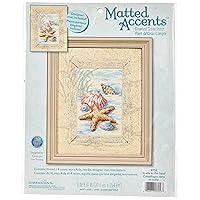 Dimensions Shells in the Sand Counted Cross Stitch Kit, Ivory 14 Count Aida Cloth, 8'' W x 10'' D
