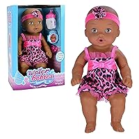 Waterbabies 13-inch Giggly Wiggly Doll with Water-Fill Technology and Removeable Onesie, Pink Safari, Kids Toys for Ages 3 Up by Just Play