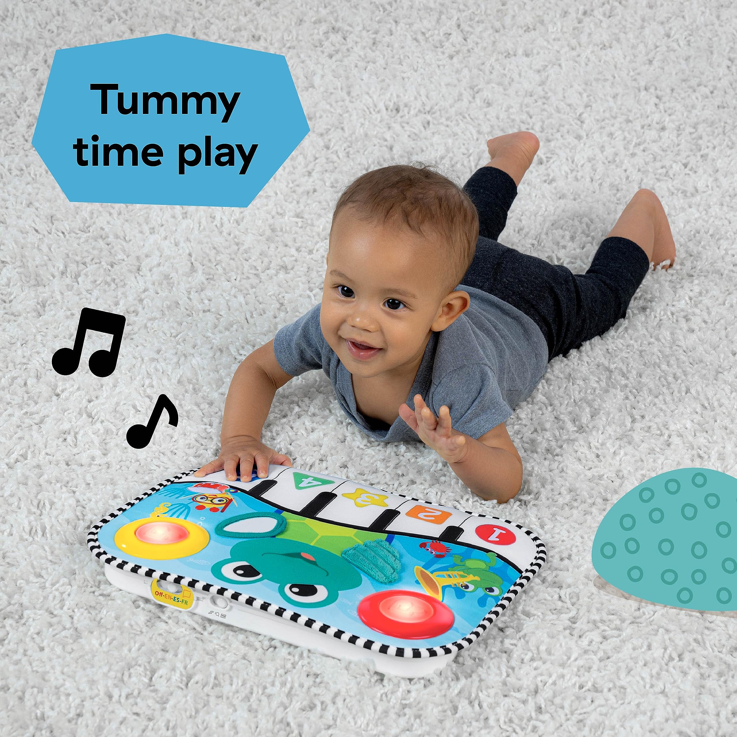 Baby Einstein Ocean Explorers Neptune's Kick & Explore Musical Kick Pad & Crib Toy, for Ages 0 Months and up