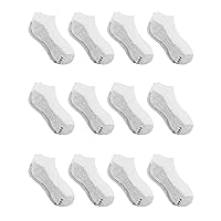 Hanes Boys' Socks, Double Tough Cushioned Ankle and No Show, 12-Pair Packs