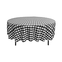 LA Linen Gingham Tablecloth - Checkered Tablecloth for Parties, Picnics & More - Farmhouse Tablecloth - Spring Tablecloth - Picnic Tablecloth - Cloth Tablecloths for Round Tables - 90