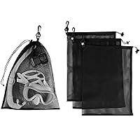 Mesh Drawstring Bag With Clip-on Hook - Set of 4 (12 x 16 inch)