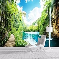 Custom Size Wall Murals，Removable Peel and Stick Self-Adhesive Wall Murals Large Photo Wallpaper,Waterfall Flowing Water Nature Beauty for Living Room Bedroom