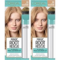 Magic Root Rescue 10 Minute Root Hair Coloring Kit, Permanent Hair Color with Quick Precision Applicator, 100% Gray Coverage, 8G Medium Golden Brown, 2 count