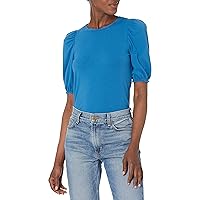 Amazon Essentials Women's Classic-Fit Puff Short-Sleeve Crewneck T-Shirt