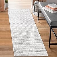 Superior Hand-Braided Wool Indoor Large Area Rug, Rustic Style, Home Floor Décor, Living Room, Kitchen, Dining, Bedroom, Dorm, Office, Nursery, Cotton Backing, Aero Collection, Light Grey, 2' 6