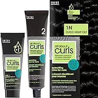 All About Curls 1N Curls Night Out (Rich Black - Neutral Undertone) Permanent Hair Color (Prep + Protect Serum & Hair Dye for Curly Hair) - 100% Grey Coverage, Nourished & Radiant Curls