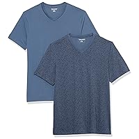 Amazon Essentials Men's Slim-Fit Short-Sleeve V-Neck T-Shirt, Pack of 2