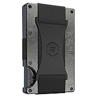 The Ridge Wallet For Men, Slim Wallet For Men - Thin as a Rail, Minimalist Aesthetics, Holds up to 12 Cards, RFID Safe, Blocks Chip Readers, Titanium Wallet With Cash Strap (Stonewashed Titanium)