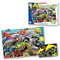 The Learning Journey Puzzle Doubles Glow in The Dark - Sea Life - 100 Piece Glow in The Dark Preschool Puzzle (3 x 2 feet) - Educational Gifts for Boys & Girls Ages 3 and Up, Model Number: 115220