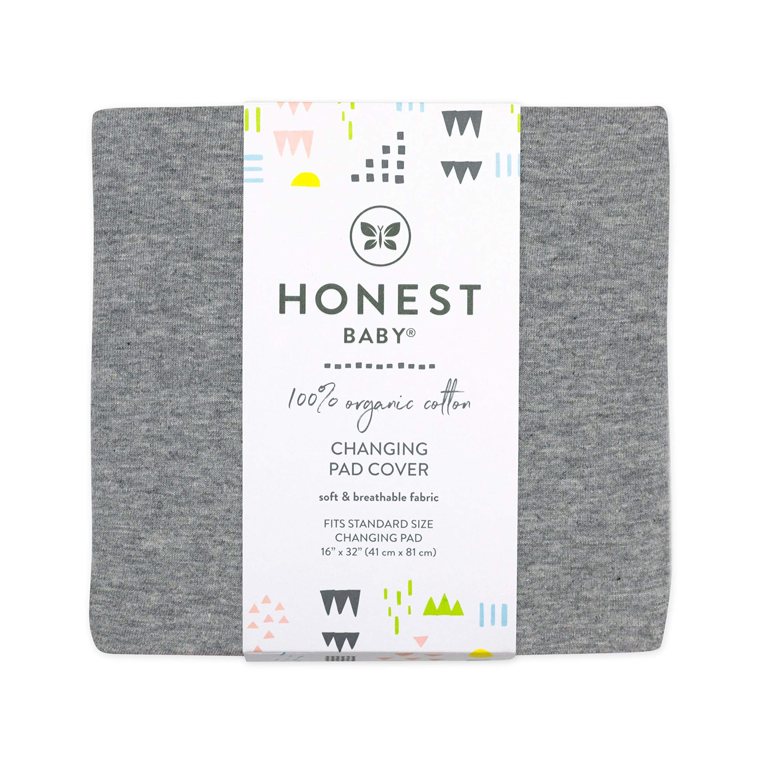 HonestBaby unisex baby Organic Cotton Changing Pad Cover and Toddler Sleepers, Gray Heather, One Size US