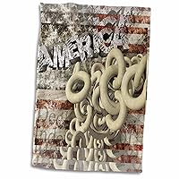 3dRose American Collage Gritty Grunge Styled Graphic Design of America Flag... - Towels (twl-19423-1)