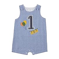 Mud Pie Baby 1st Birthday Boy Jon, Blue,Yellow,Green, 12-18 Months