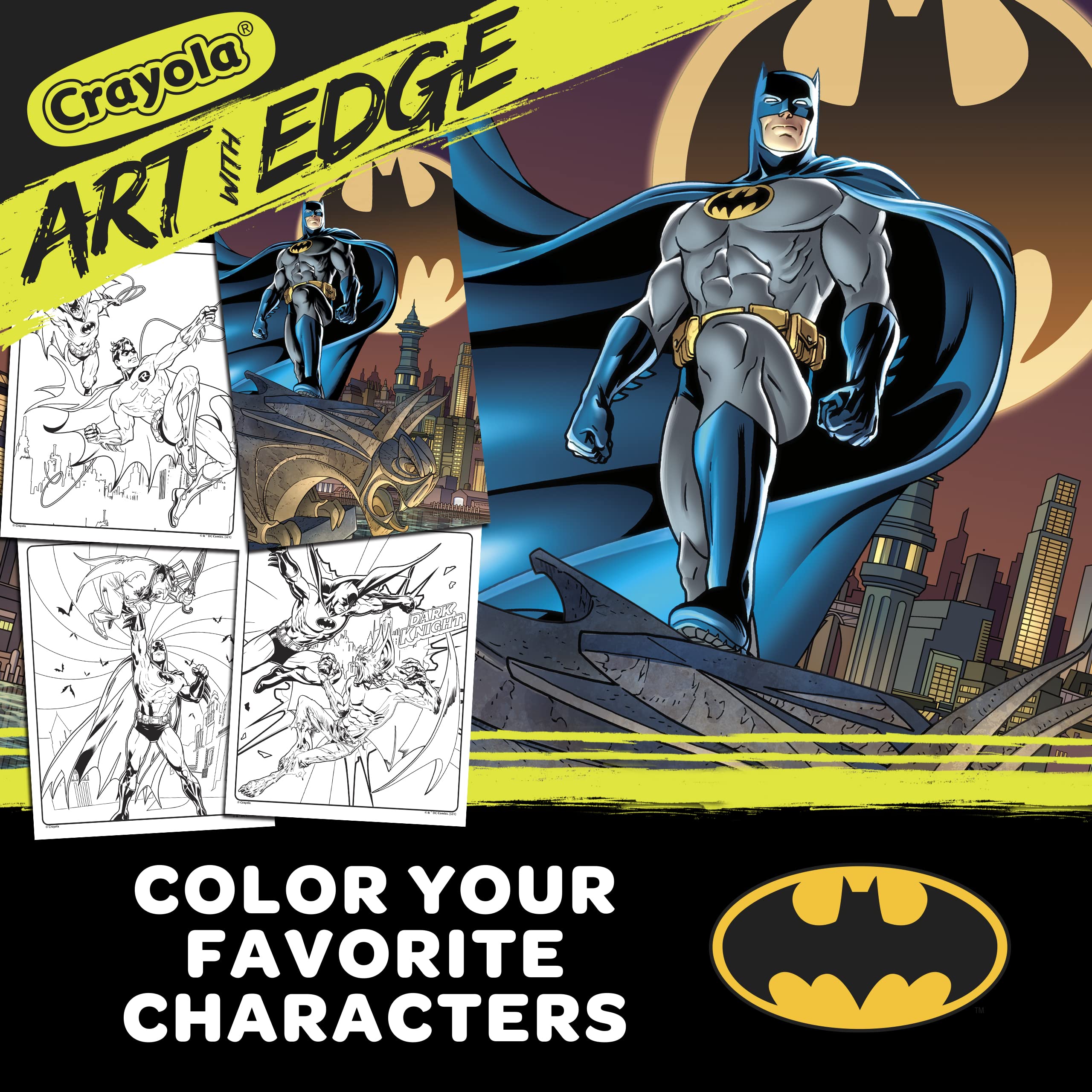 Crayola Batman Coloring Book Pages, 1 Full Color Batman Poster, 28 Pages