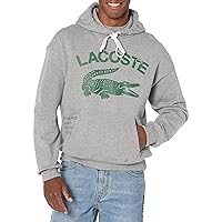 Lacoste Men's Loose Fit Crocodile Hooded Sweatshirt