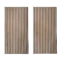 Wood Slat Wall Panel, Easy Installation, Versatile, Enhanced Acoustic Design, Suitable for Living Room, Bedroom, Kitchen & Offices (2 Pcs, Smoke Oak), 47.2x23.6x0.87 Inch Each